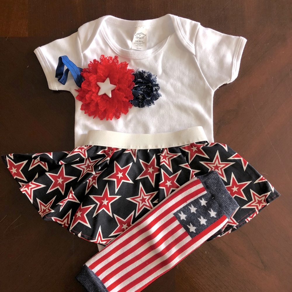 Miss Independent 4th of July kids Independence Day outfit 3-6M